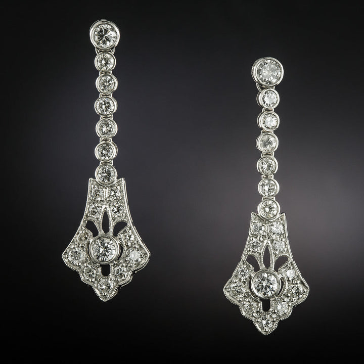 Art Deco-Style Diamond Dangle Earrings