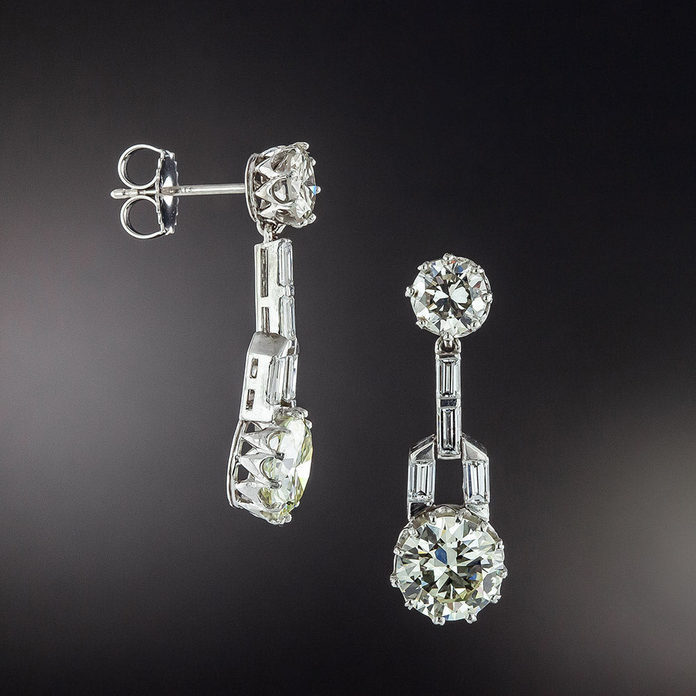 Art Deco-Style Diamond Dangle Earrings - GIA - 2