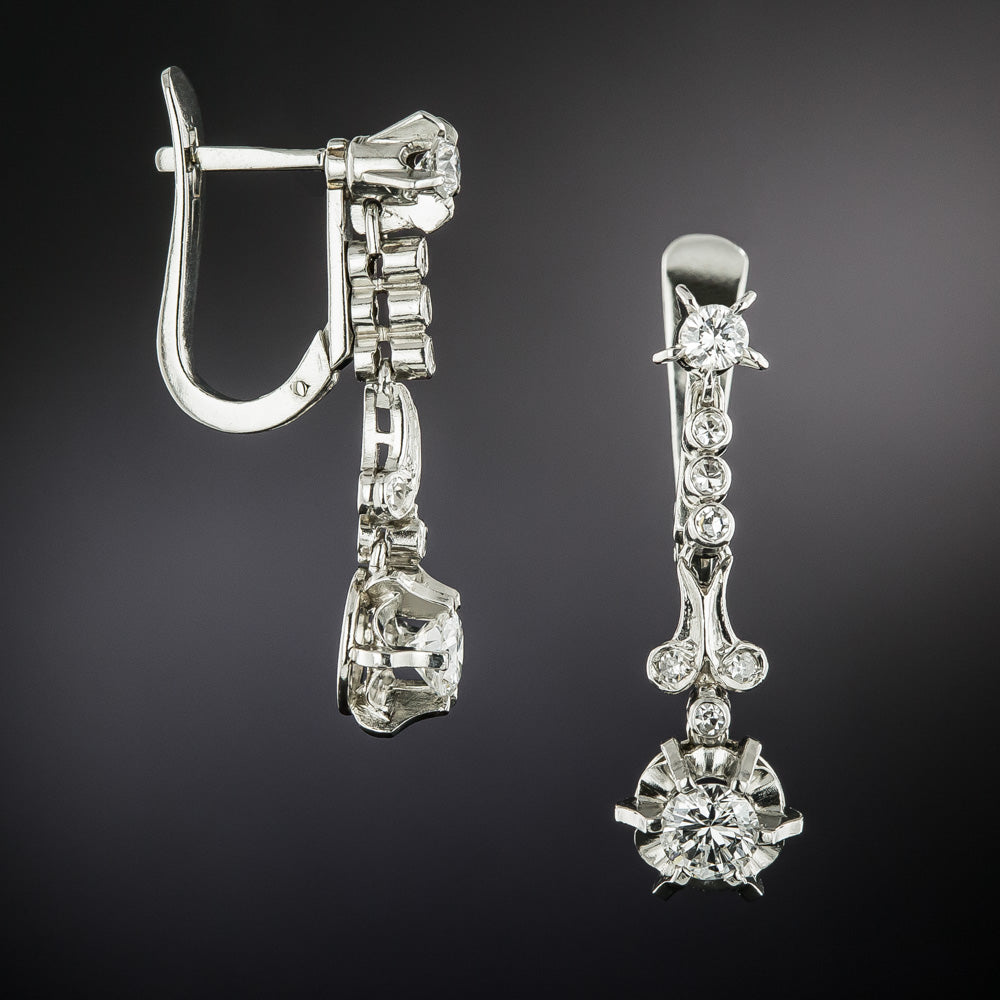 Art Deco-Style Diamond Drop Earrings - 3