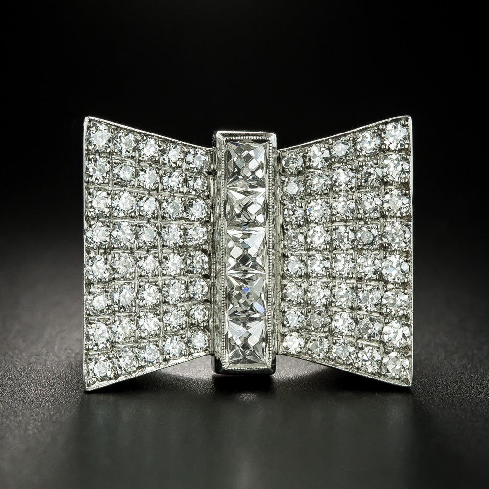 Art Deco-Style Diamond Geometric Bow Ring - 2