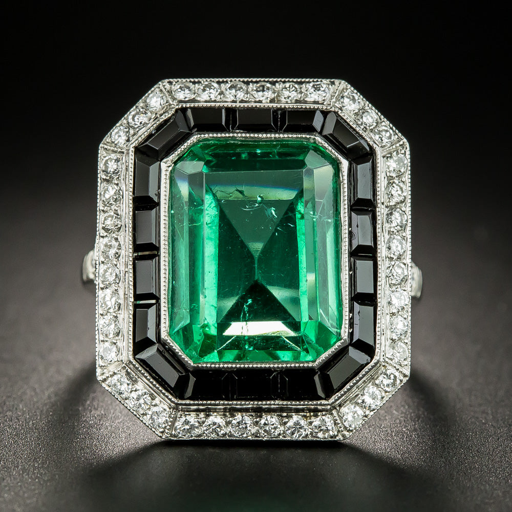Art Deco Style Green Glass