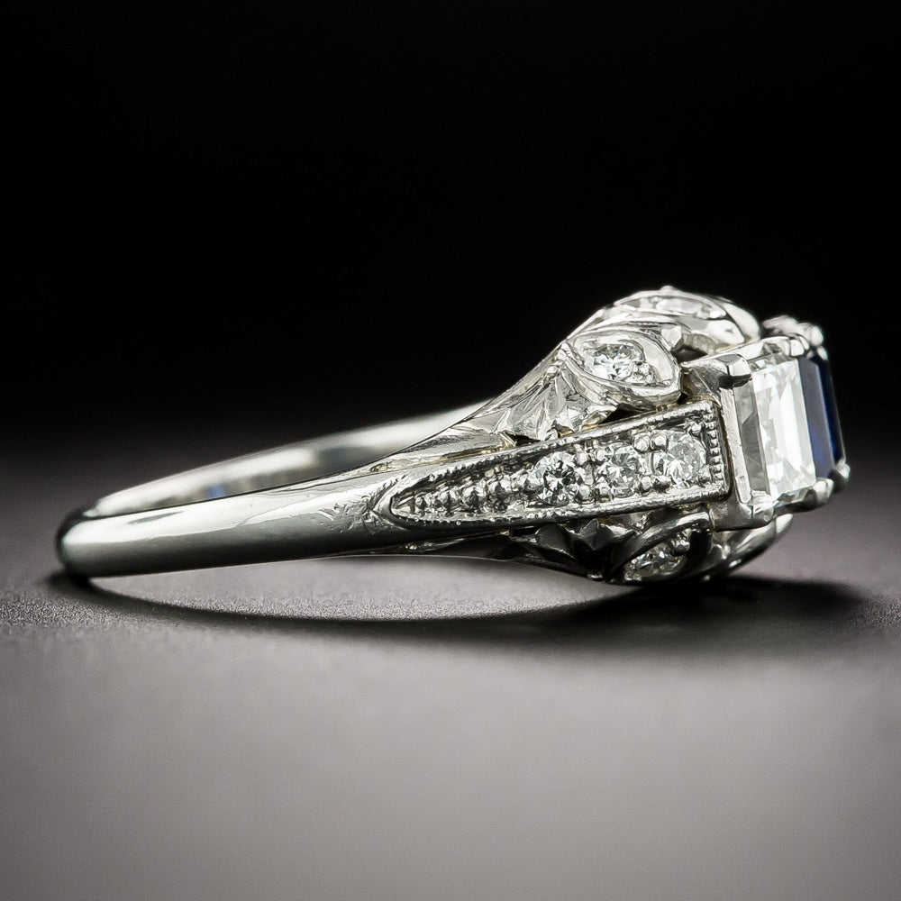 Art Deco-Style Sapphire and Diamond Ring - 3