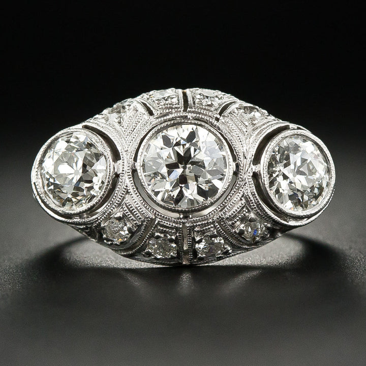 Art Deco Three-Stone Diamond Ring
