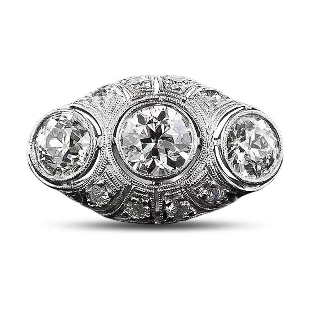 Art Deco Three-Stone Diamond Ring - 6