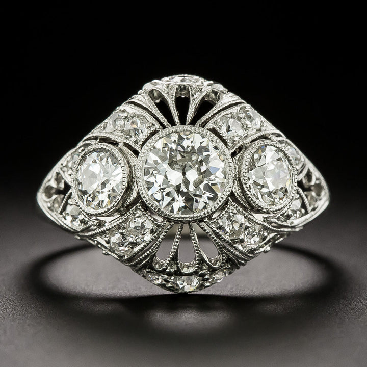Art Deco Three-Stone Diamond Ring