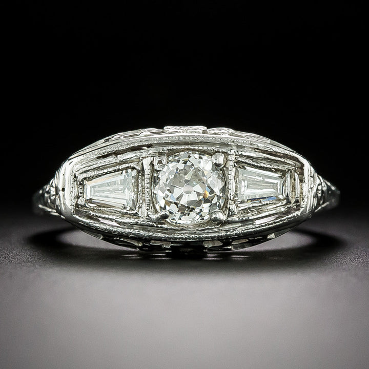 Art Deco Three-Stone Diamond Ring