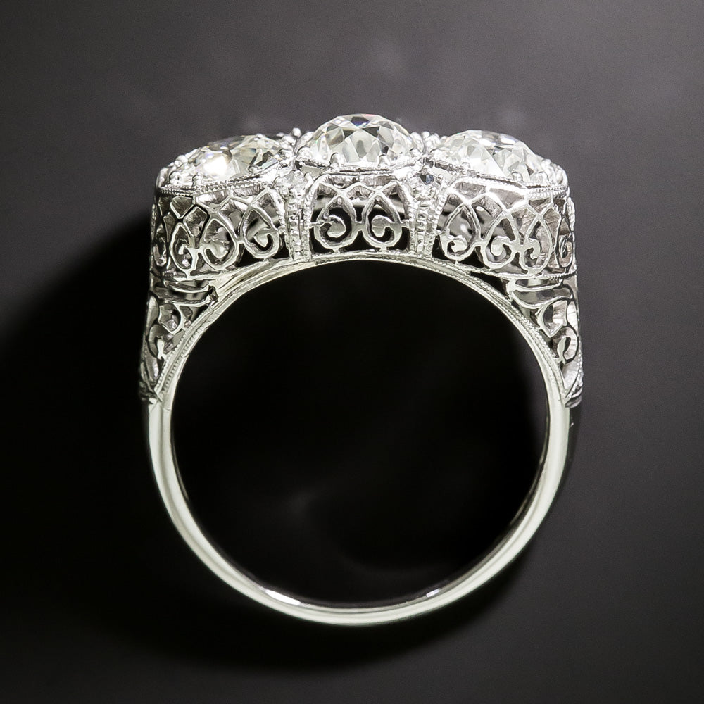Art Deco Three-Stone Diamond Ring - GIA - 5