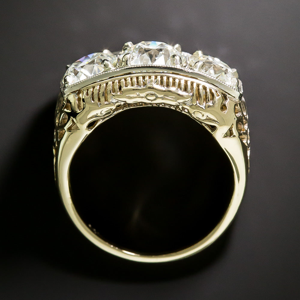 Art Deco Three-Stone Diamond Ring - GIA - 5