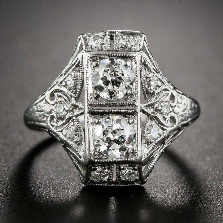 Art Deco Toi et Moi Diamond Dinner Ring