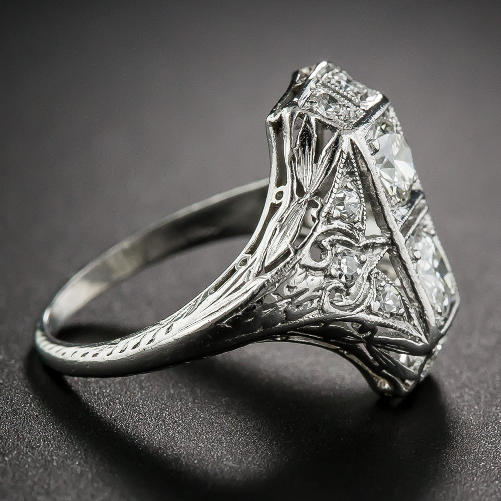 Art Deco Toi et Moi Diamond Dinner Ring - 7