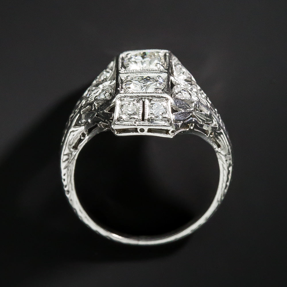 Art Deco Toi et Moi Diamond Dinner Ring - 8