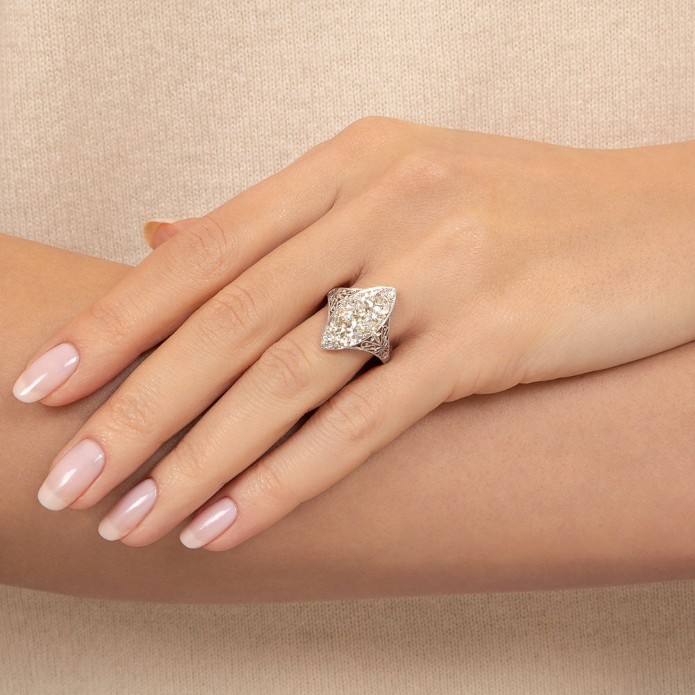 Art Deco Toi et Moi Diamond Dinner Ring - GIA  - 3