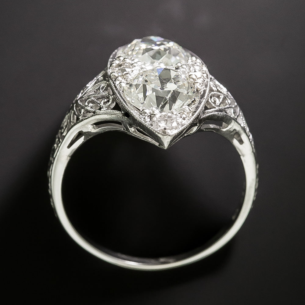 Art Deco Toi et Moi Diamond Dinner Ring - GIA  - 4