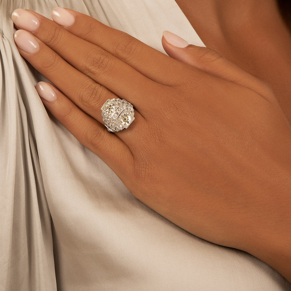 Art Deco Toi et Moi Diamond Ring - 5