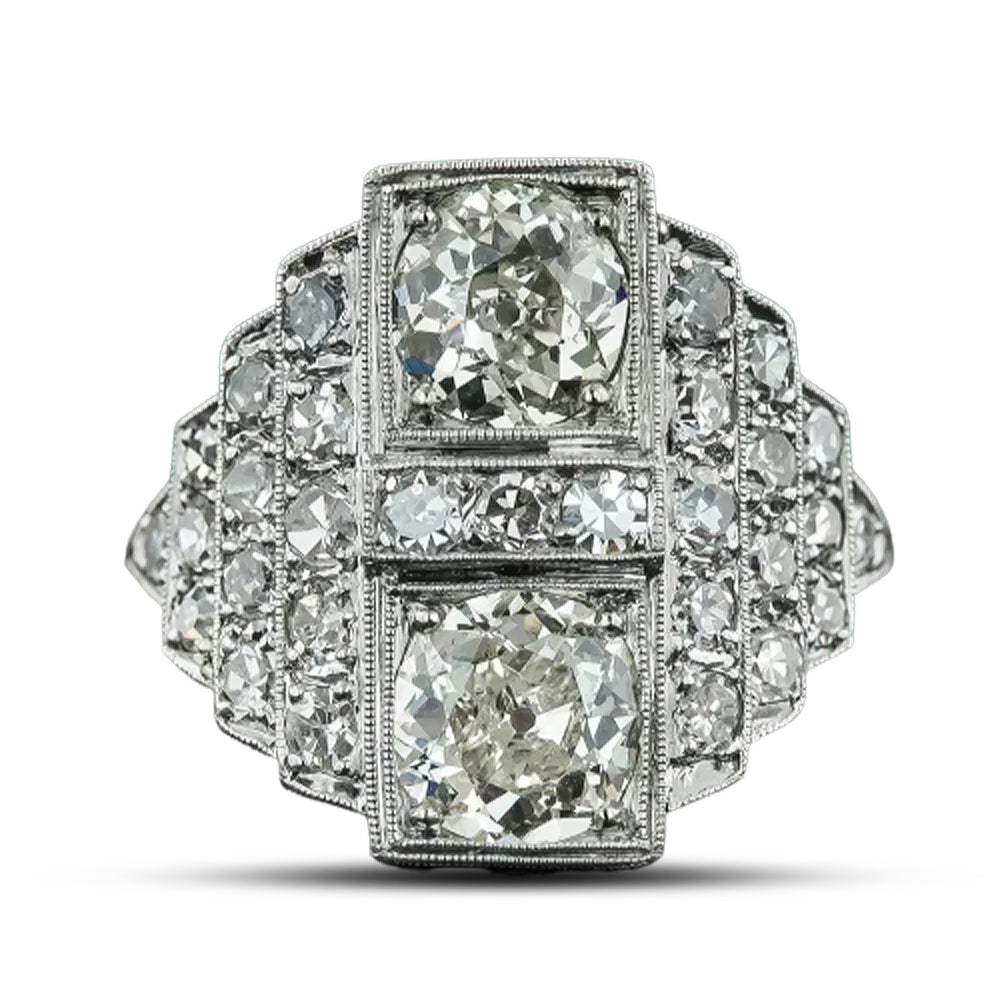 Art Deco Toi et Moi Diamond Ring - 6