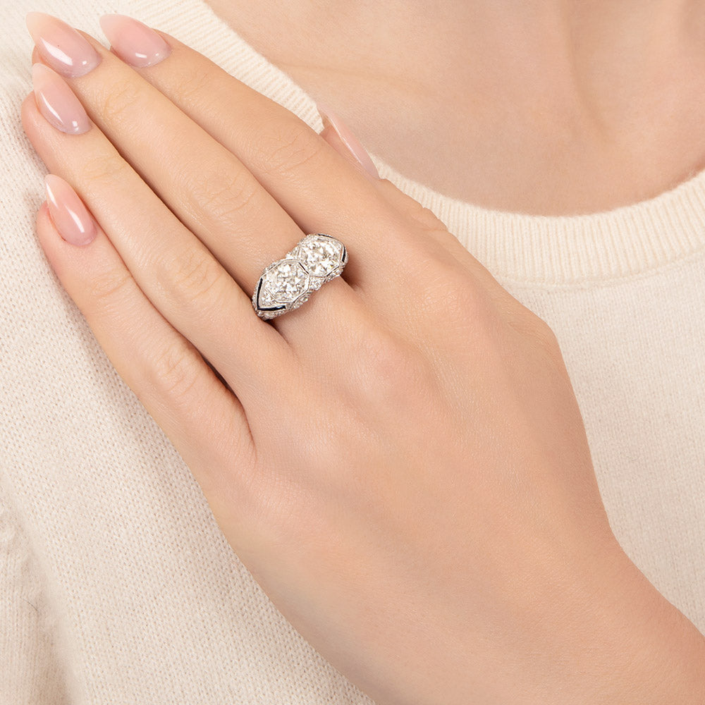 Art Deco Toi et Moi Diamond Ring - GIA - 3