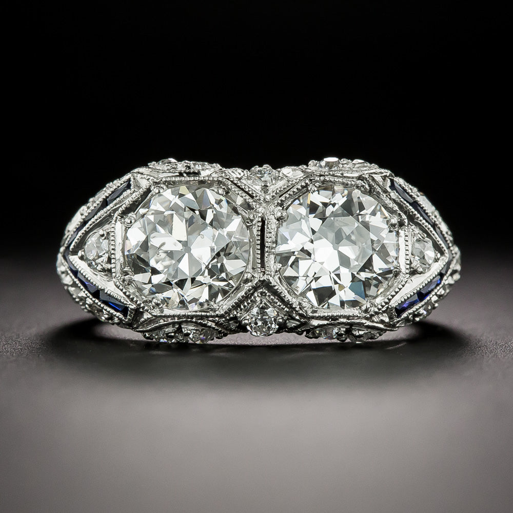 Art Deco Toi et Moi Diamond Ring - GIA - 2