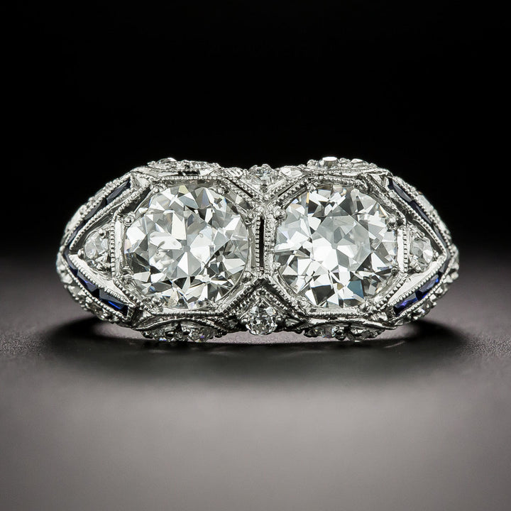 Art Deco Toi et Moi Diamond Ring - GIA