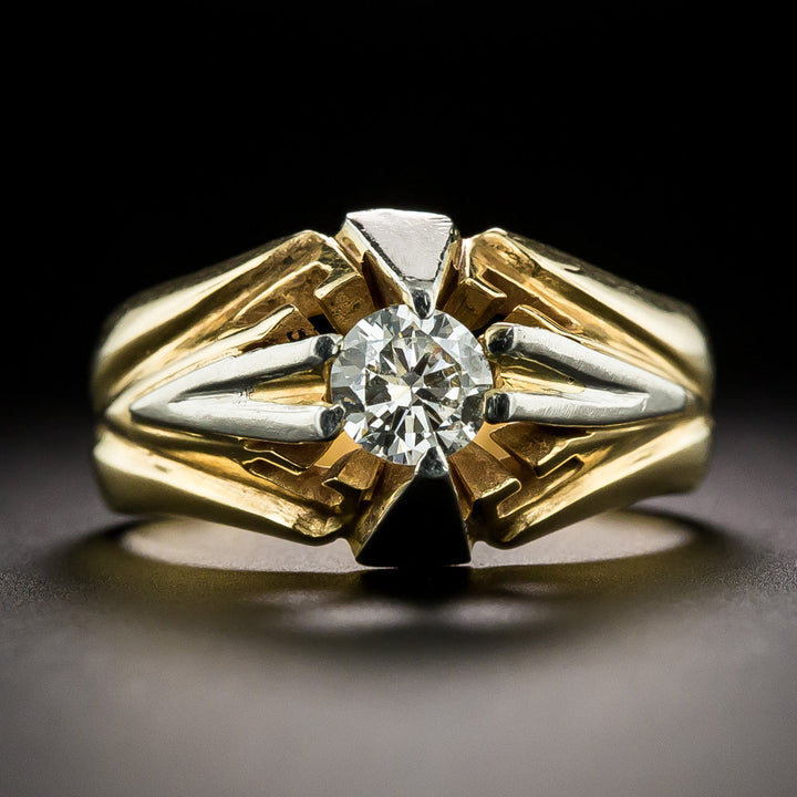 Art Deco Two-Tone .50 Carat Diamond Ring
