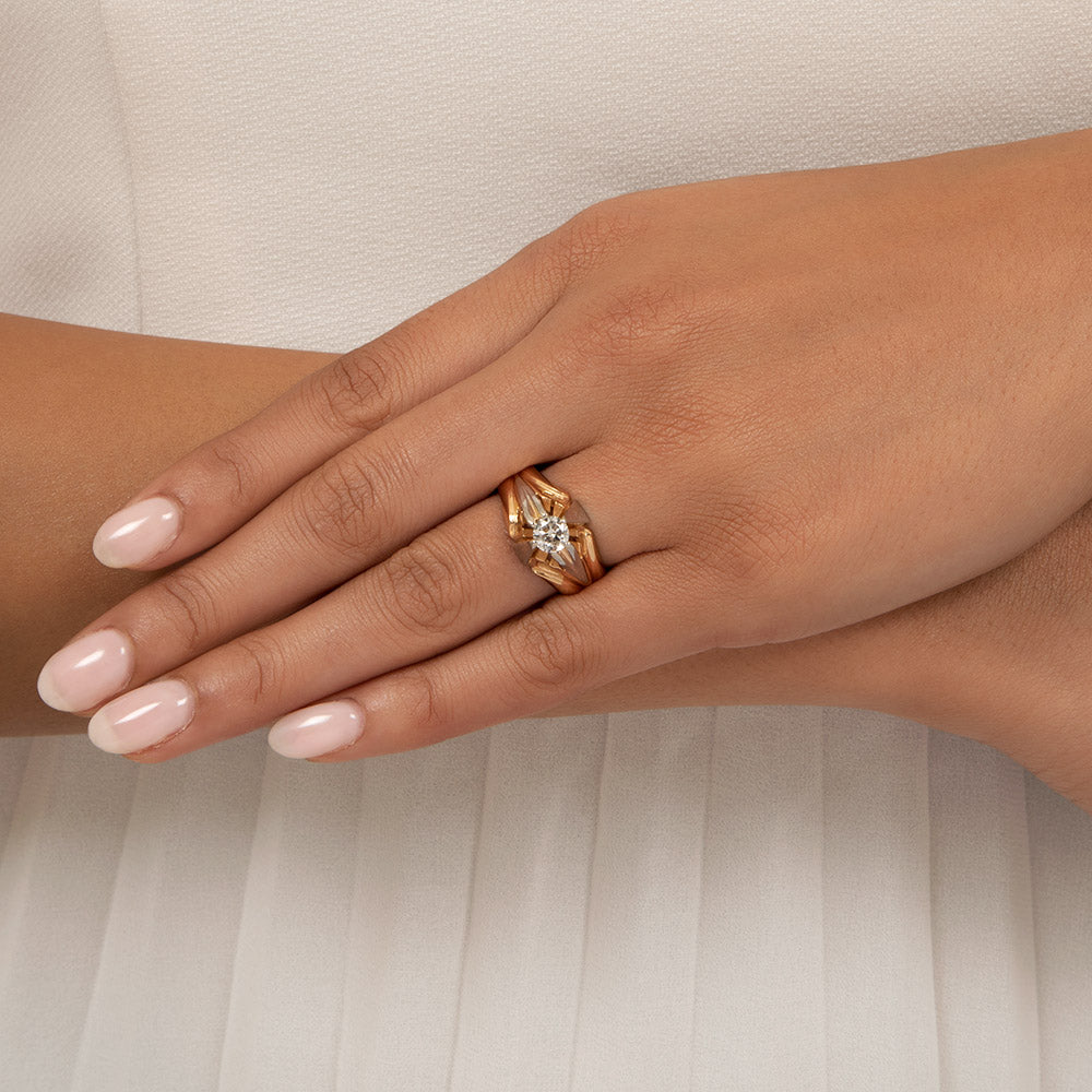 Art Deco Two-Tone .50 Carat Diamond Ring - 6