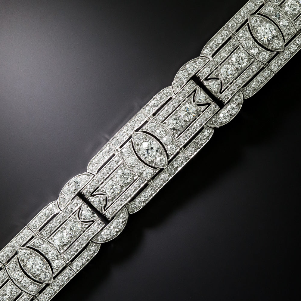 Art Deco Wide Diamond Bracelet - 1