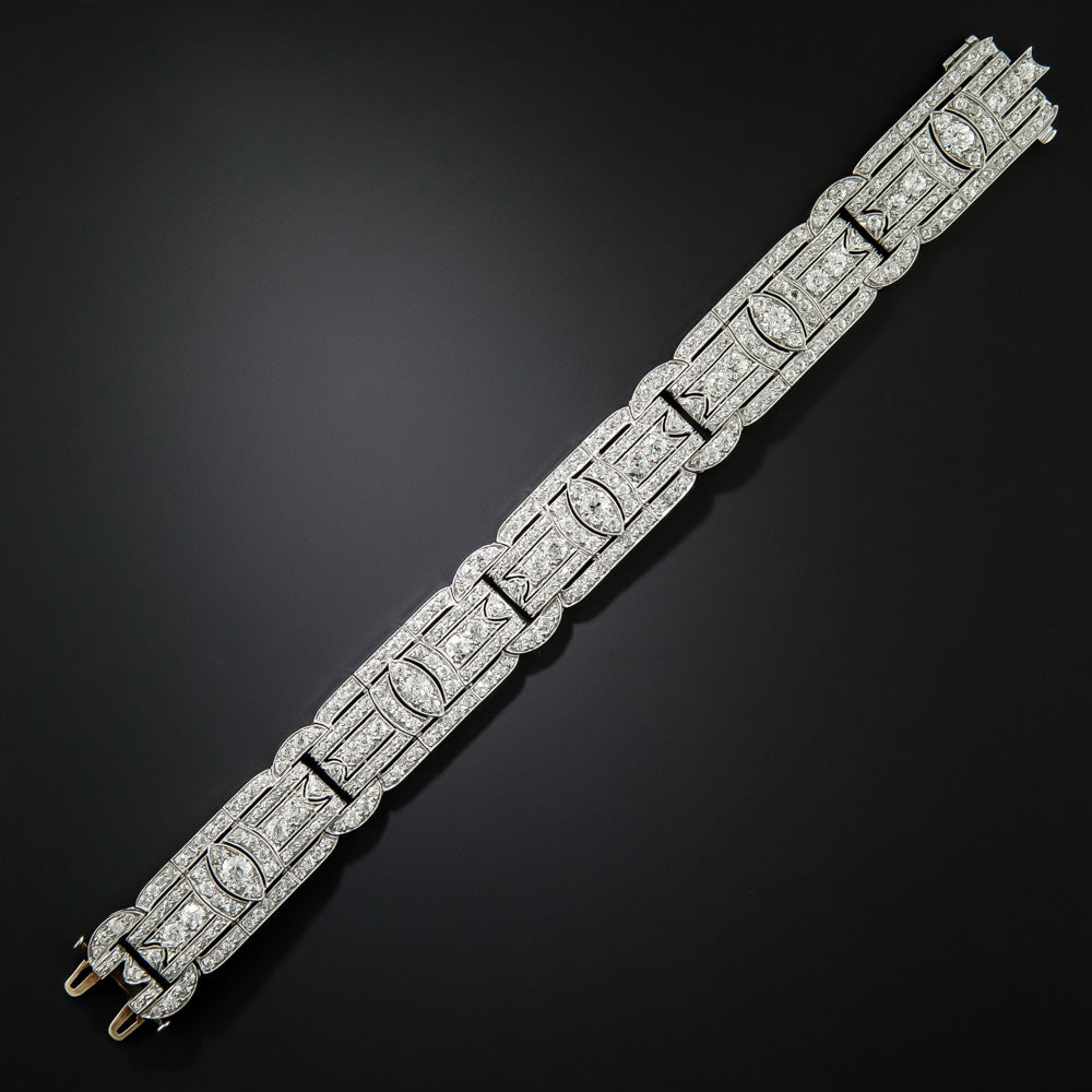 Art Deco Wide Diamond Bracelet - 2