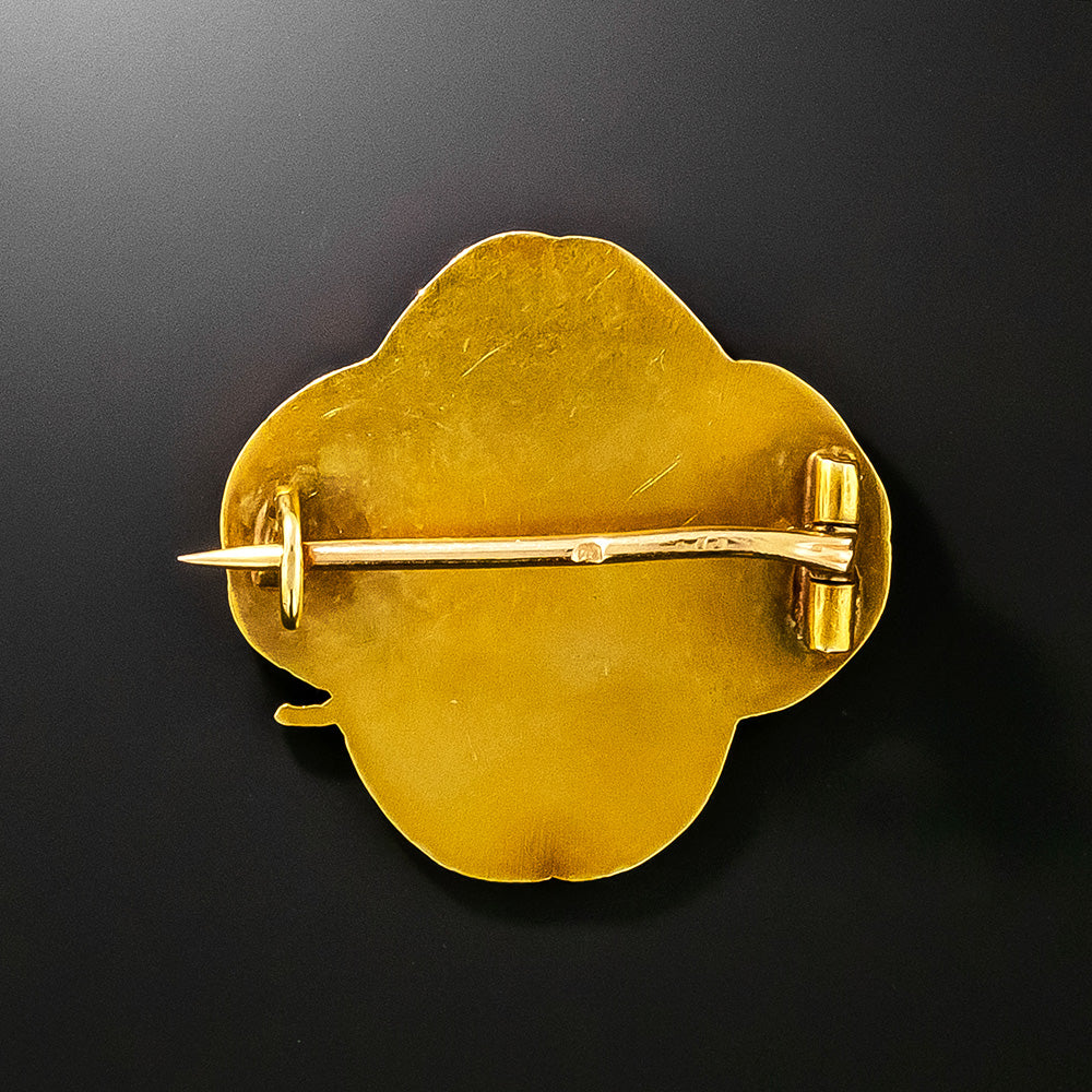 Art Nouveau 14K Austro-Hungarian Femme Brooch - 3