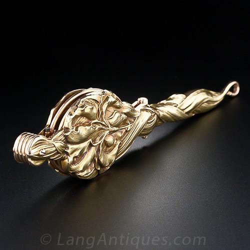 Art Nouveau 14K Iris Lorgnette - 4