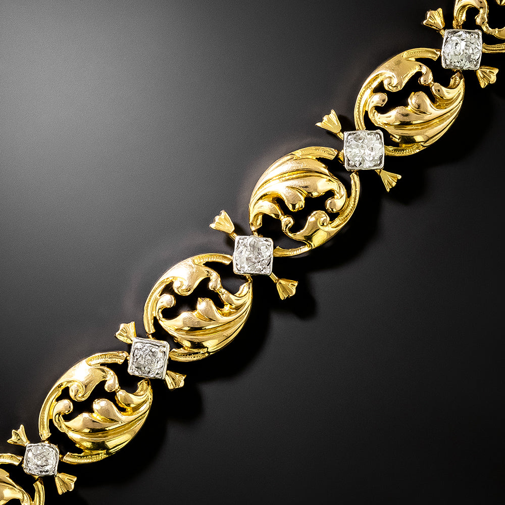 Art Nouveau 18K Diamond Bracelet - 3