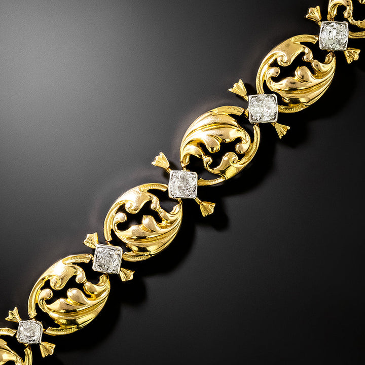 Art Nouveau 18K Diamond Bracelet