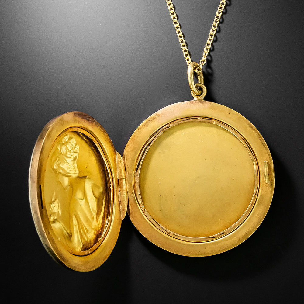 Art Nouveau Diamond 18K Pendant/Locket - 4