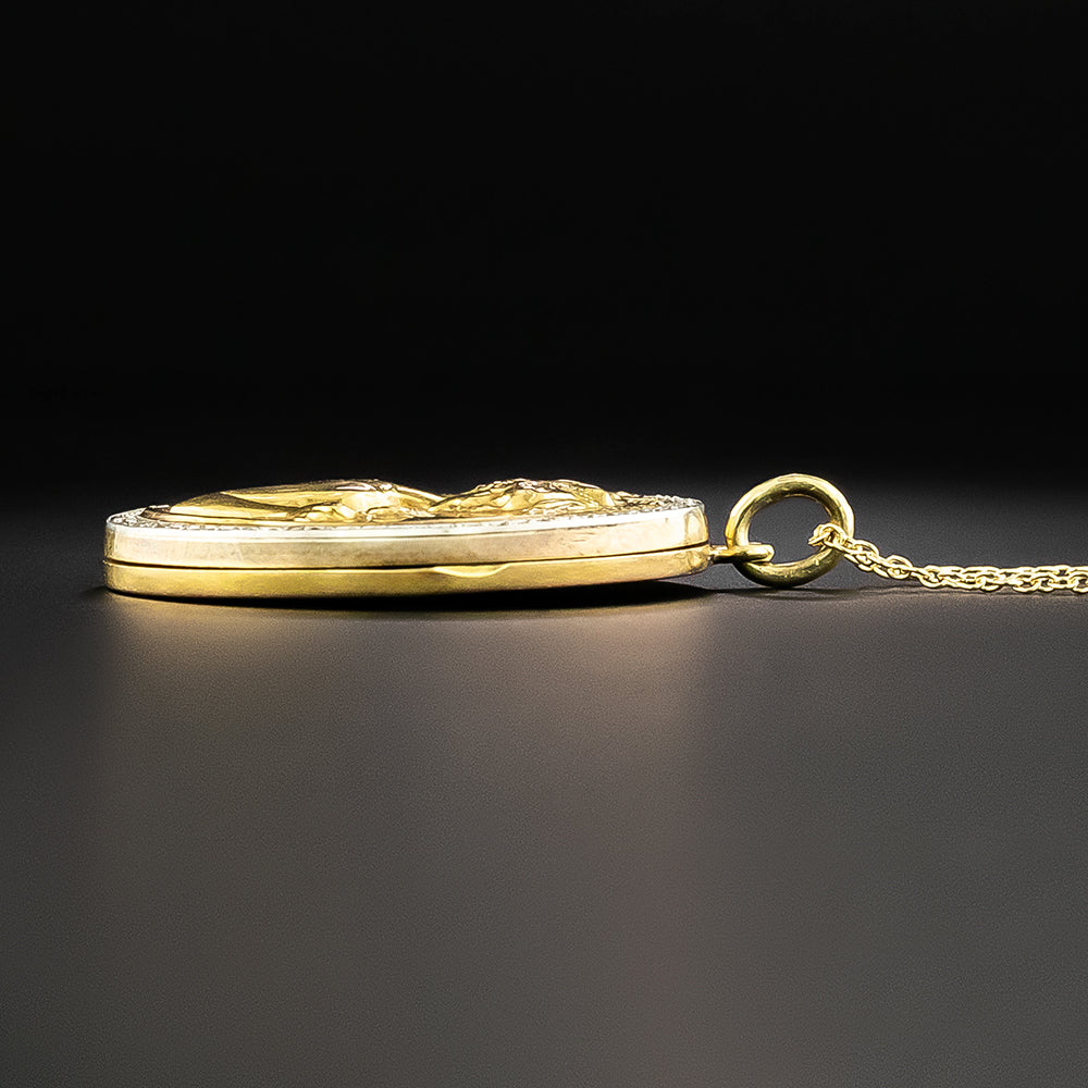 Art Nouveau Diamond 18K Pendant/Locket - 5