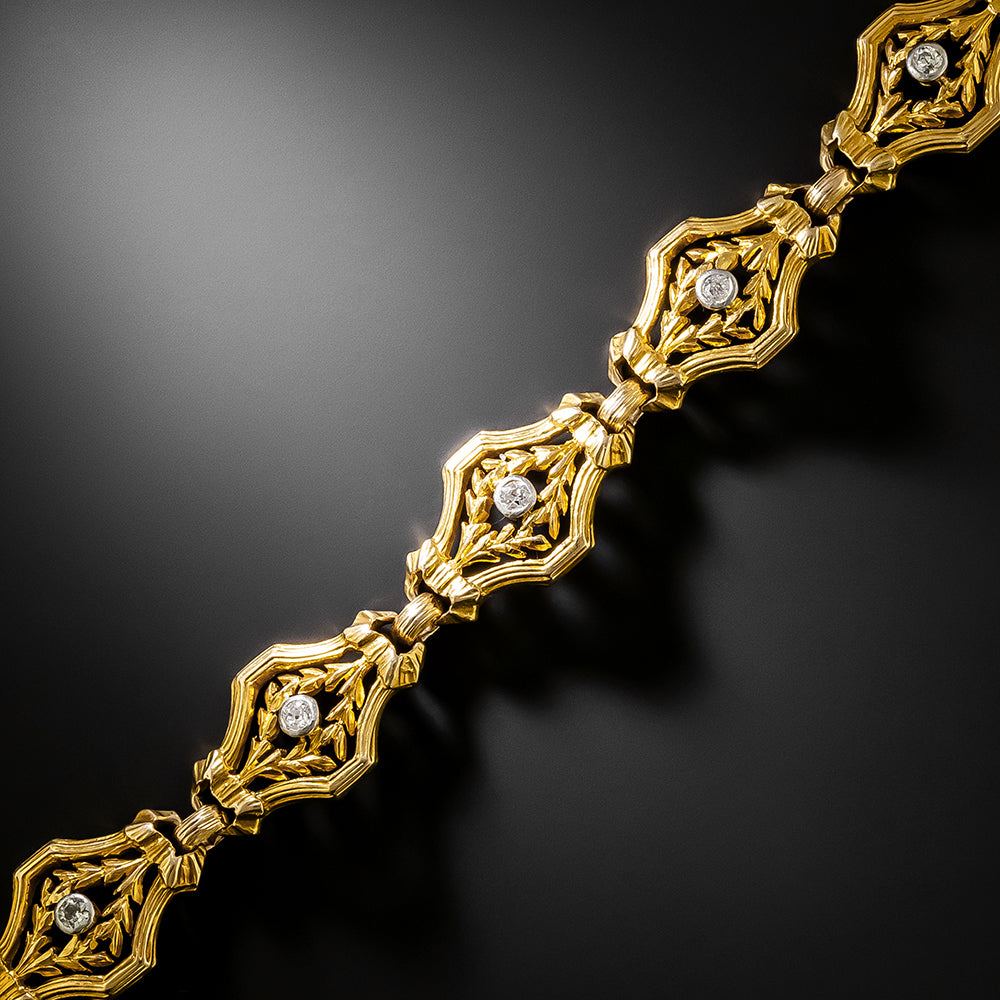 Art Nouveau Diamond Link Bracelet - 3