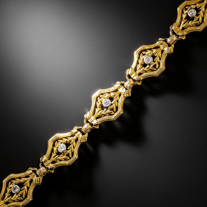 Art Nouveau Diamond Link Bracelet