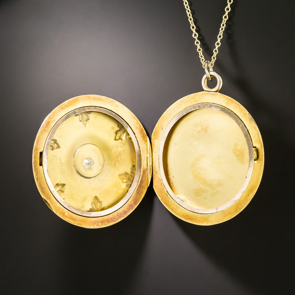 Art Nouveau Diamond Locket - 4