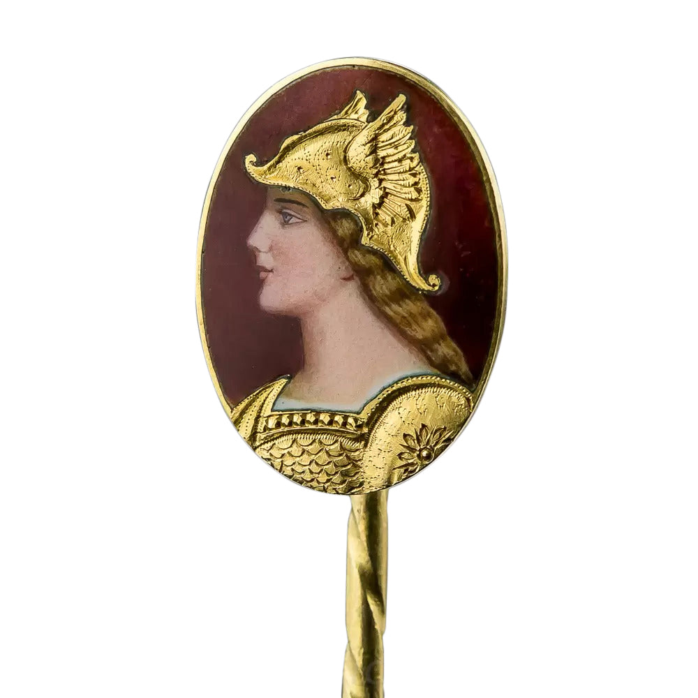Art Nouveau Enamel Brunhilde Stickpin - 7