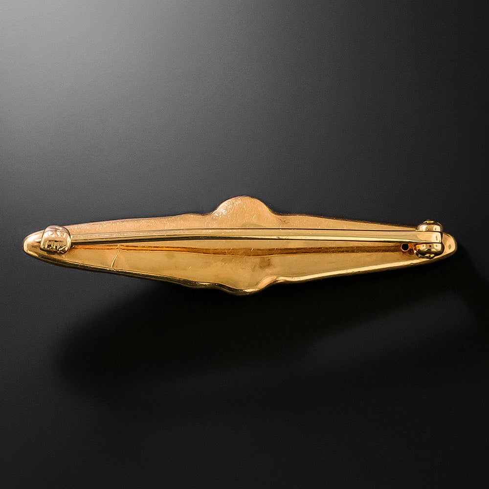 Art Nouveau Enamel Femme Bar Brooch by Krementz - 3