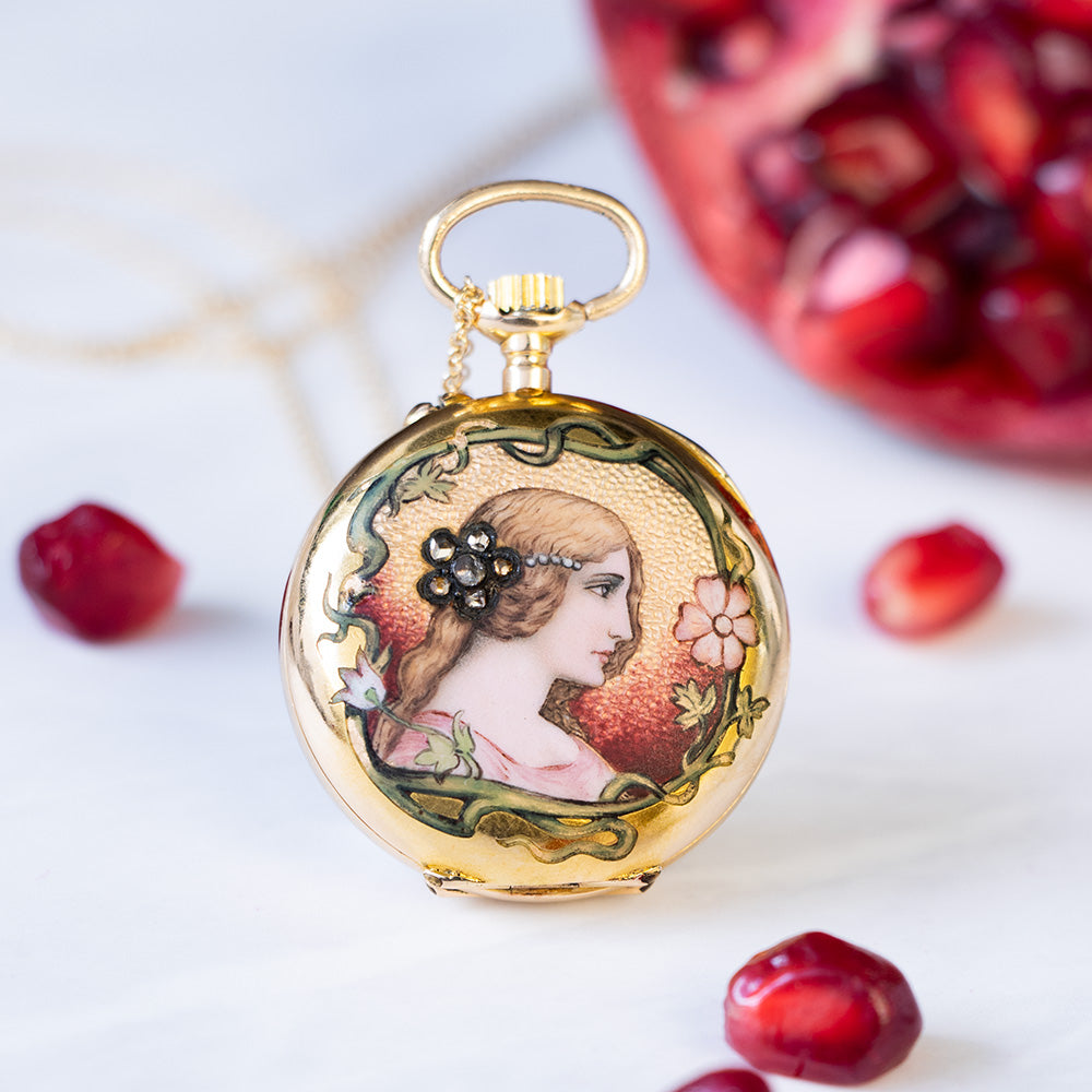 Art Nouveau Enamel Pendant Watch  - 6
