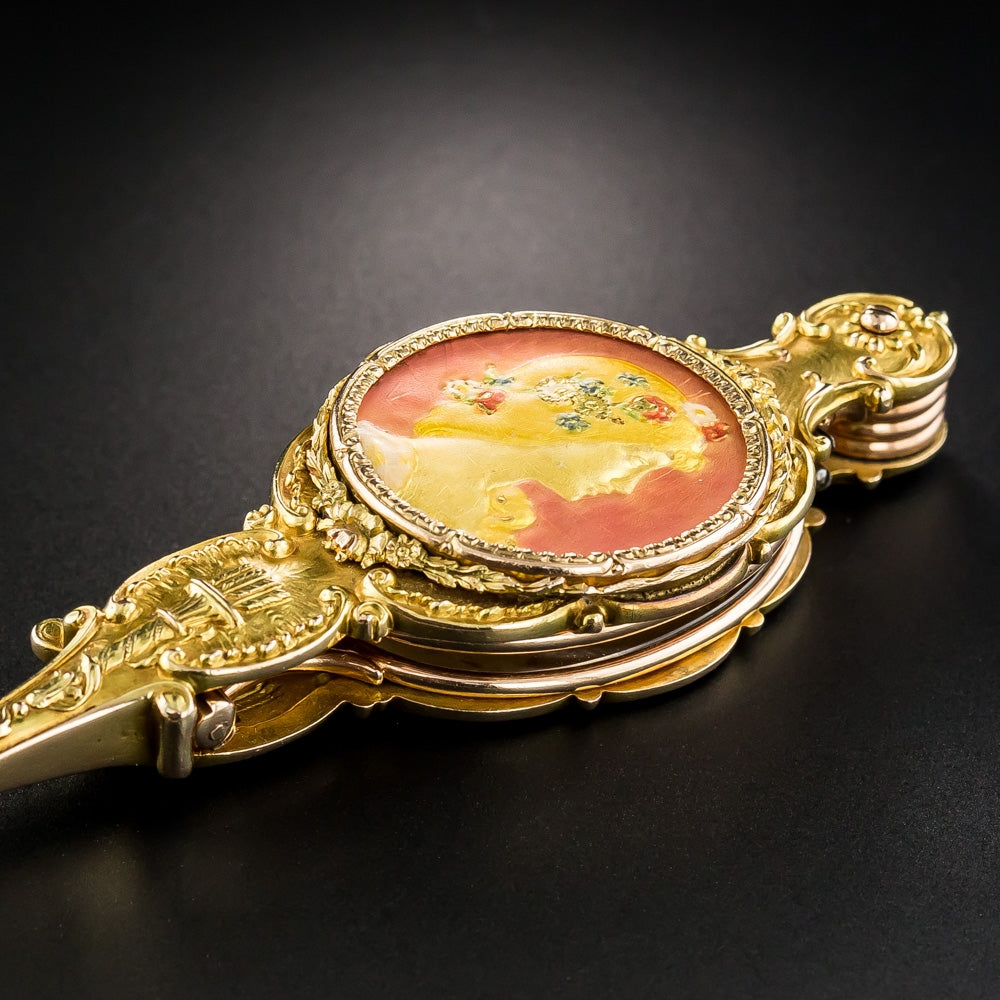 Art Nouveau Enameled Lorgnette - 7