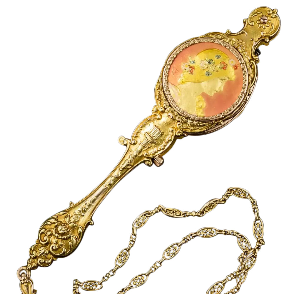 Art Nouveau Enameled Lorgnette - 9