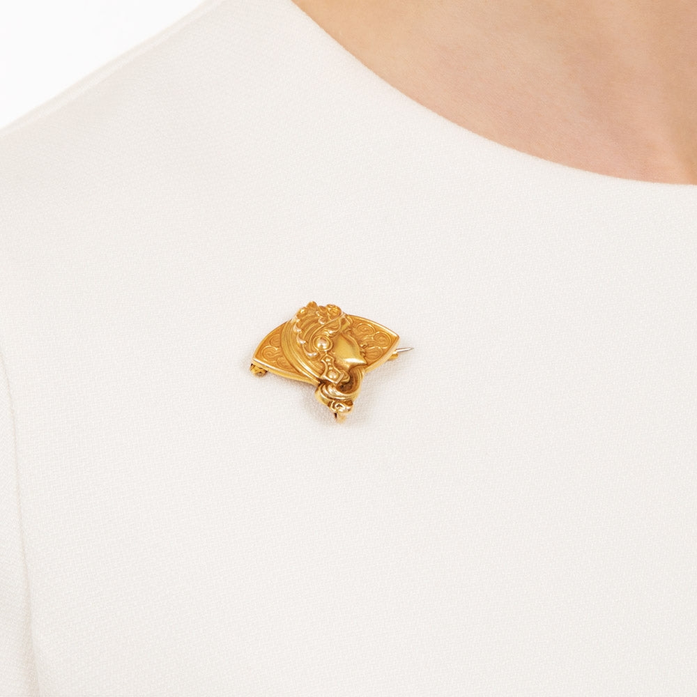 Art Nouveau Femme Brooch - 3