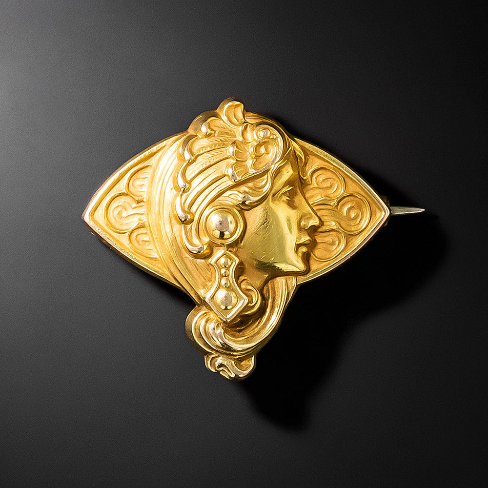 Art Nouveau Femme Brooch - 2