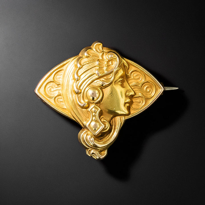 Art Nouveau Femme Brooch