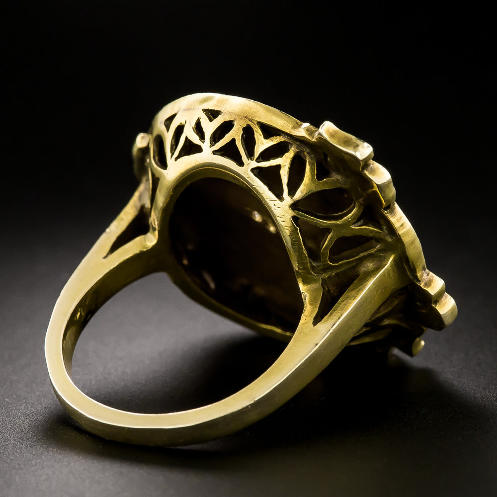 Art Nouveau Femme en Habille Ring - 5