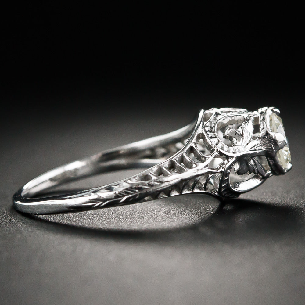 Art Nouveau Inspired .35 Carat Diamond Engagement Ring, Size 4 1/2 - 7