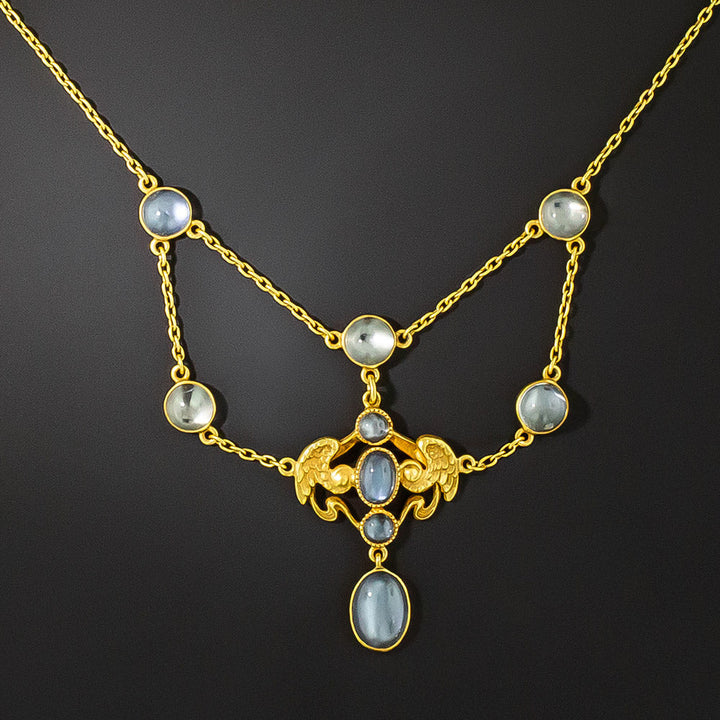 Art Nouveau Moonstone Festoon Necklace