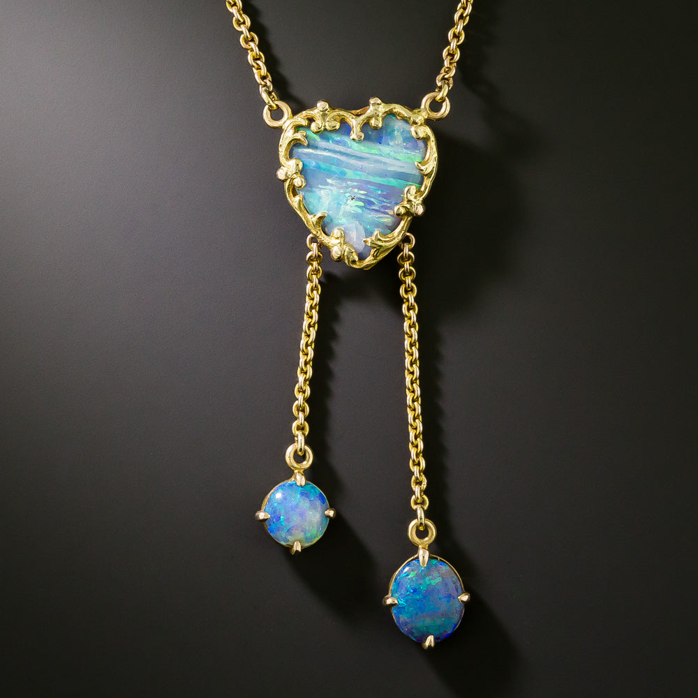 Art Nouveau Opal Négligée Necklace - 4