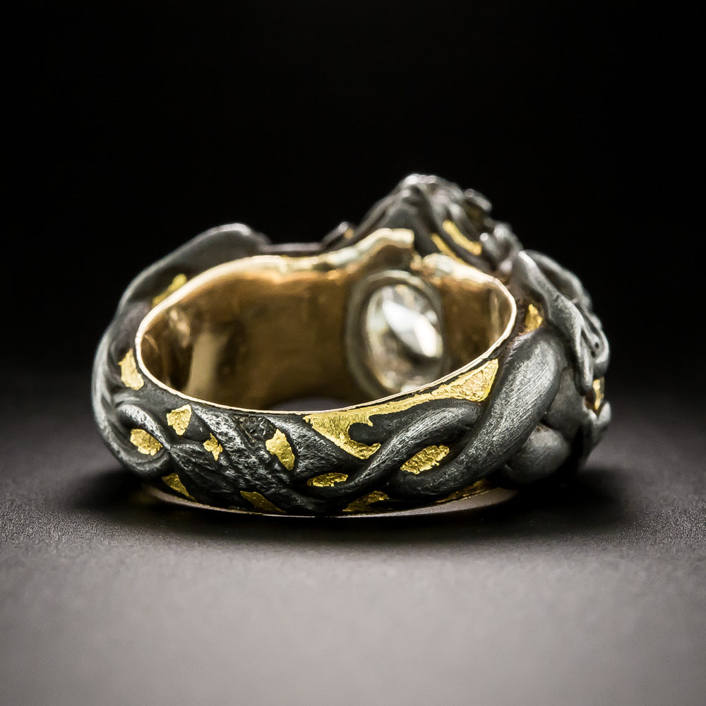 Art Nouveau-Style Merfolk Diamond Ring, Size 6 1/4 - 6