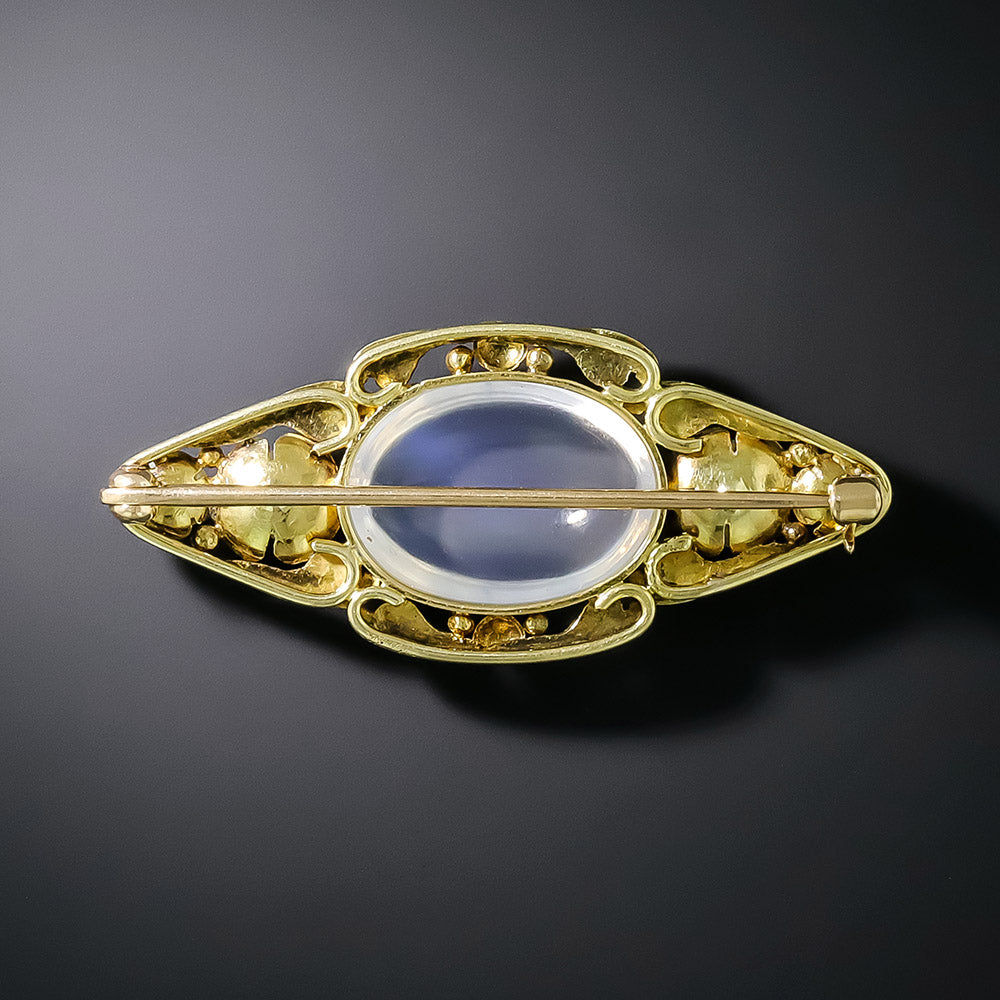 Arts and Crafts Moonstone and Pearl Brooch - 3