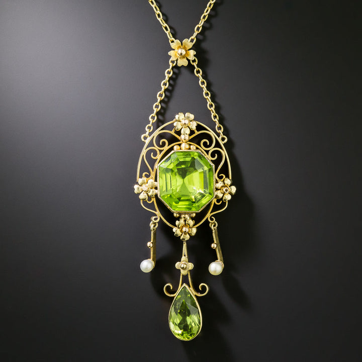 Arts and Crafts Peridot Necklace